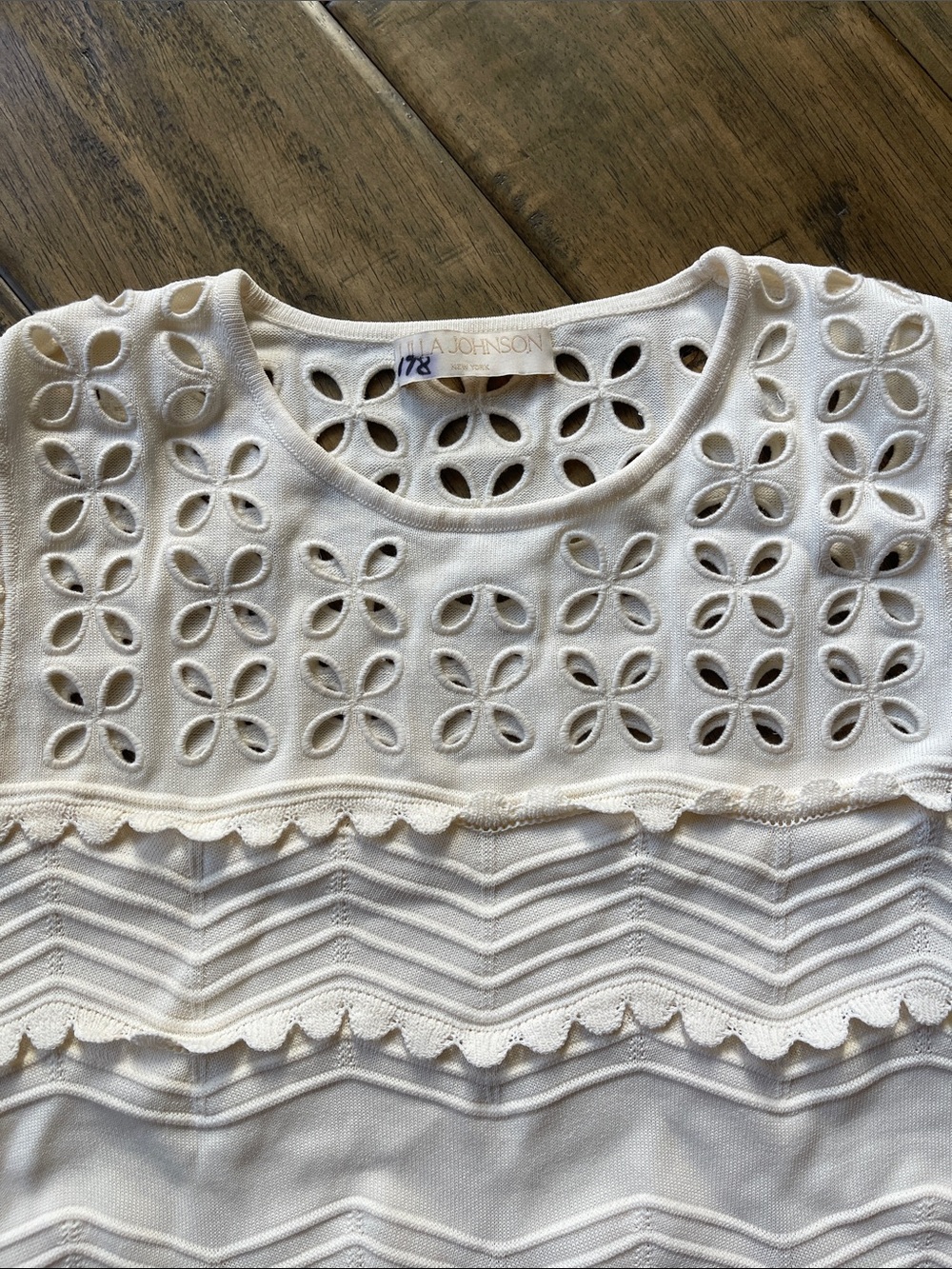 Ulla Johnson Lakshmi Eyelet Scallop Trim Knit Midi Dress - Picture 6 of 15